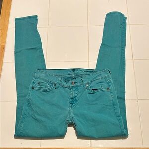 7 For All Mankind Turquoise Skinny Jeans
